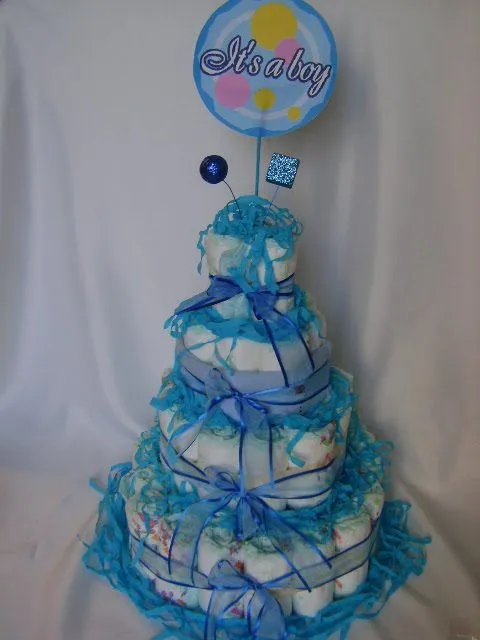 Torta de pañales baby shower niña - Imagui