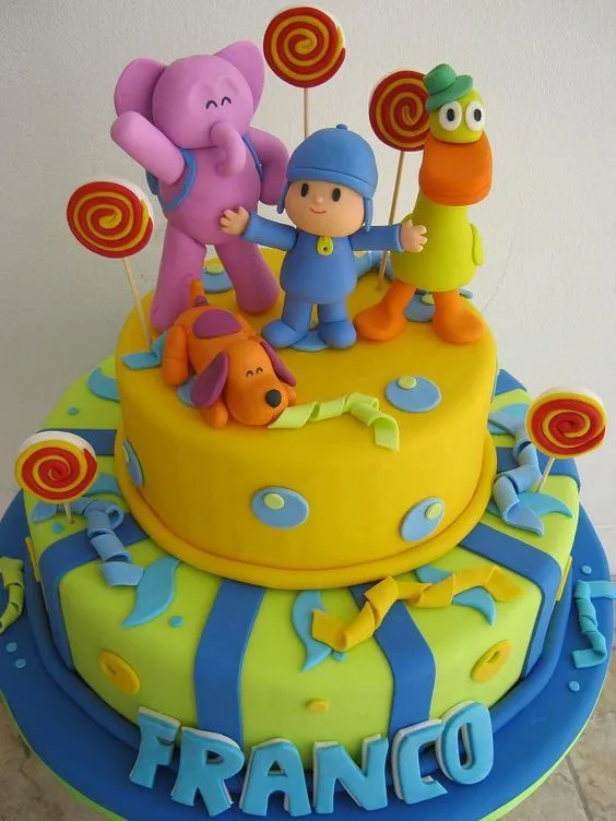 torta pocoyo en crema - Buscar con Google | Birthday parties ...