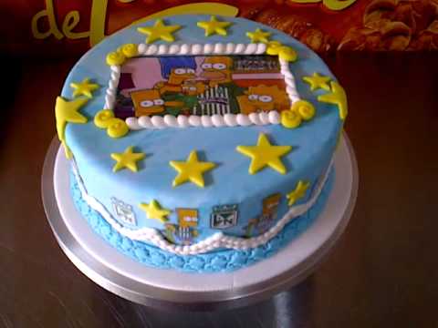 torta de los simpson en fondant - YouTube