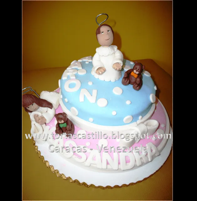 Tortas de bautizo de niño CON ANGELES - Imagui