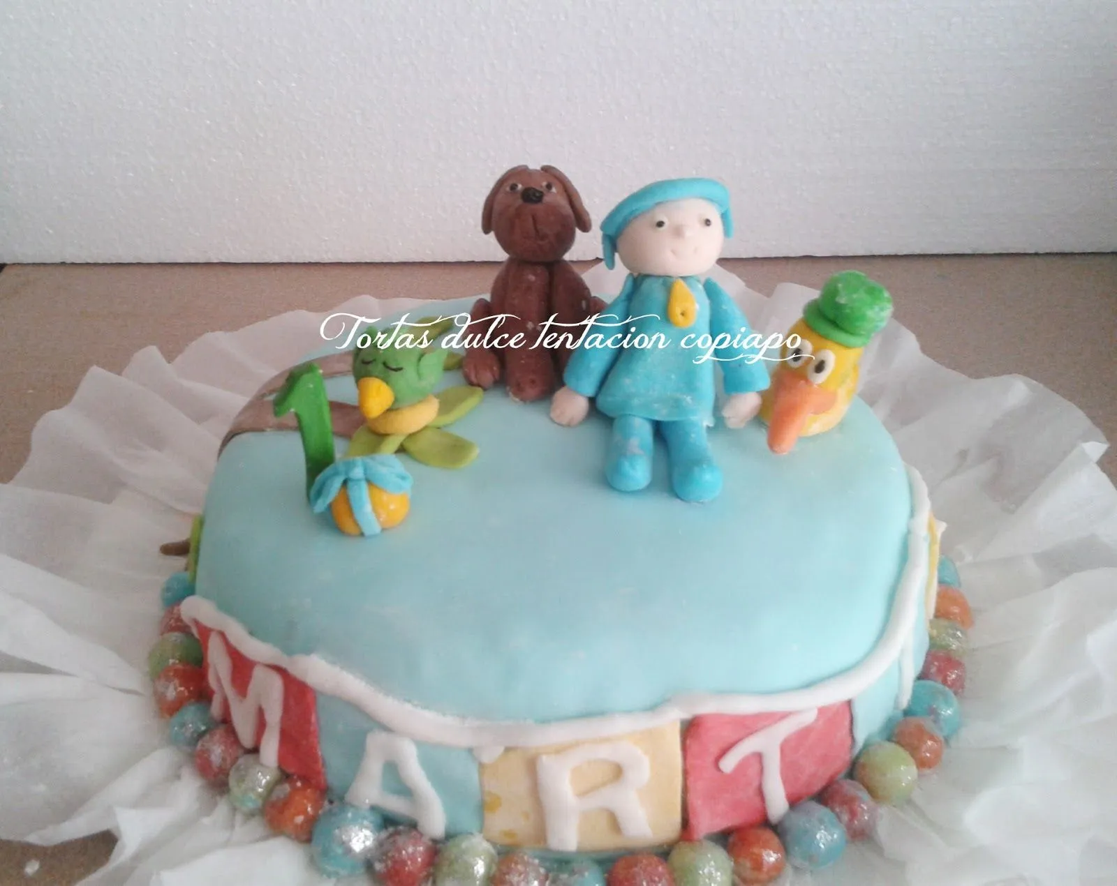 Tortas Dulce tentacion: Torta pocoyo (FORRADA EN FONDANT)