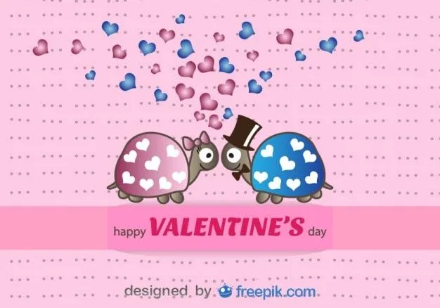 Tortugas enamoradas tarjeta vector de historieta | Descargar ...