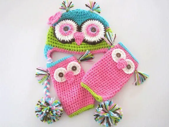 touca e polainas de coruja | Crochet | Pinterest