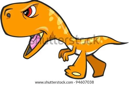 Tough Orange Dinosaur T-Rex Vector Illustration Art - 94607038 ...