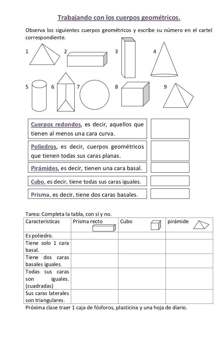 Trabajando con los cuerpos geométricos