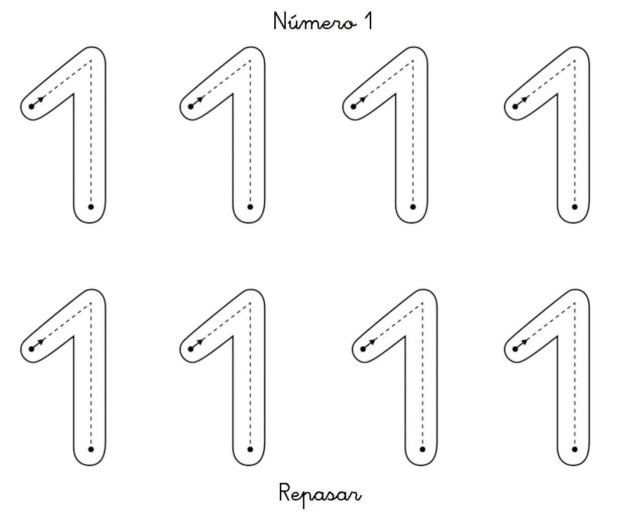 Trabajando en Educación Infantil: 10 fichas del número 1