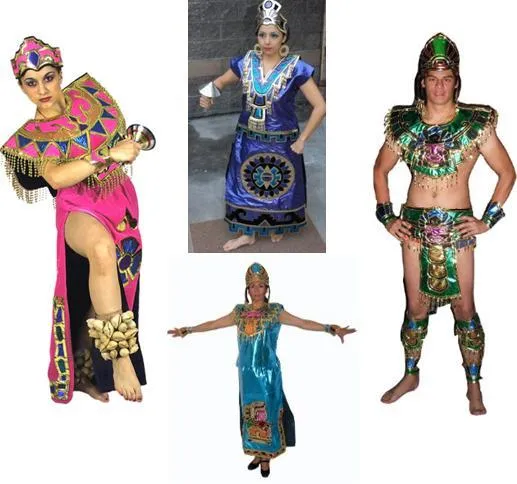 Trajes aztecas, concheros, trajes prehispanicos, danzas aztecas