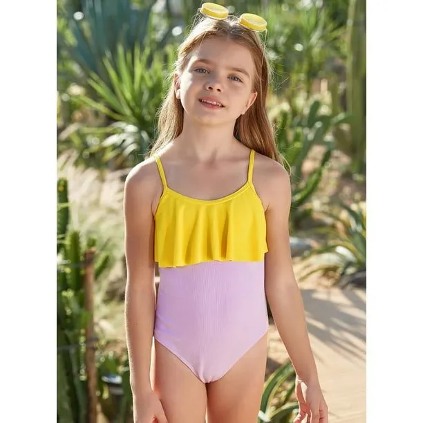 Trajes de baño para niña Trajes de baño de un Trajes de baño con Volantes  Purple-Y 10 Purple-Y 10 Xishao ropa | Walmart en línea