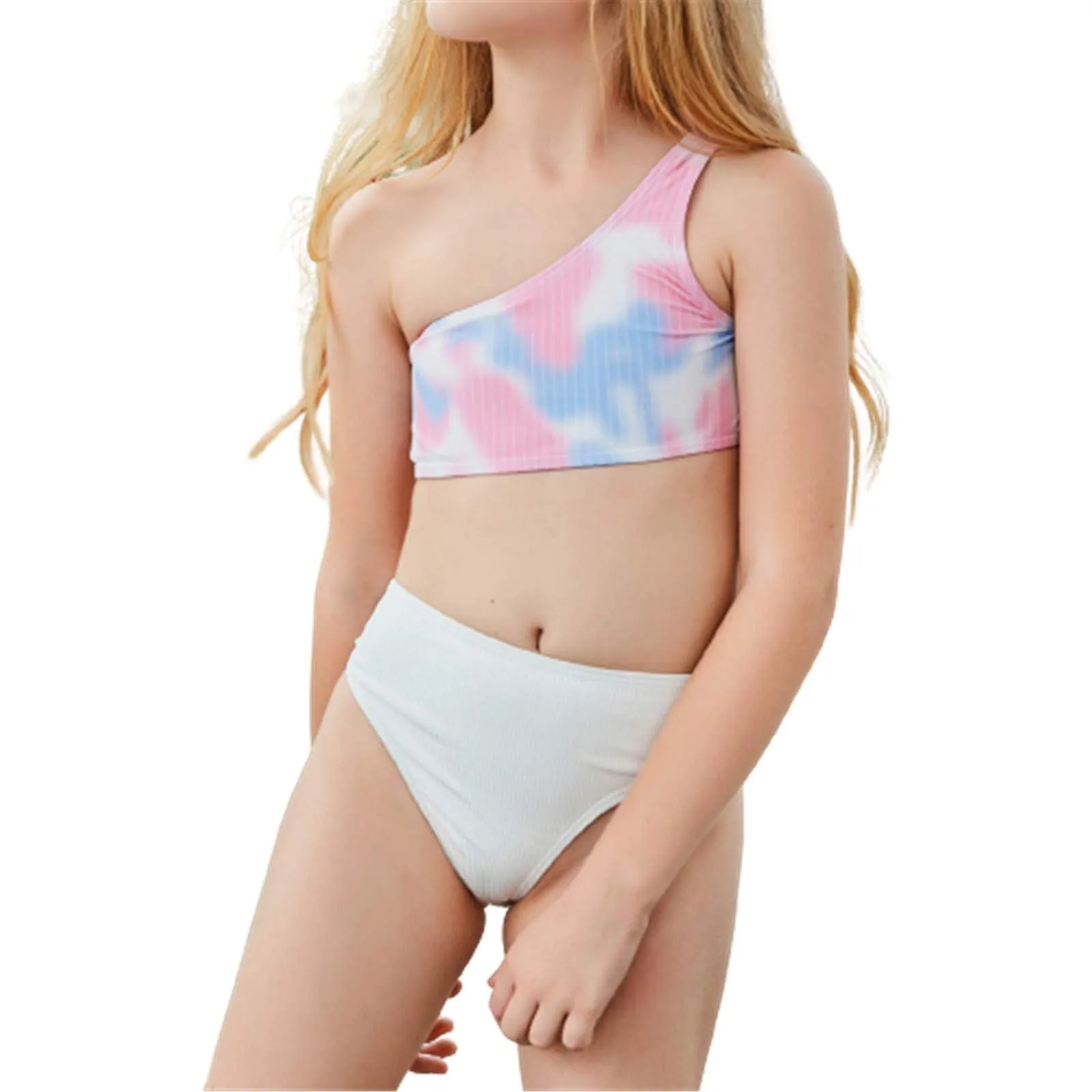 Trajes de baño para niñas, traje de baño de piezas de día festivo, conjunto  de baño estampado lindo teñido anudado, bikini para dos niñas (rosa, 150) :  Amazon.com.mx: Deportes y Aire Libre