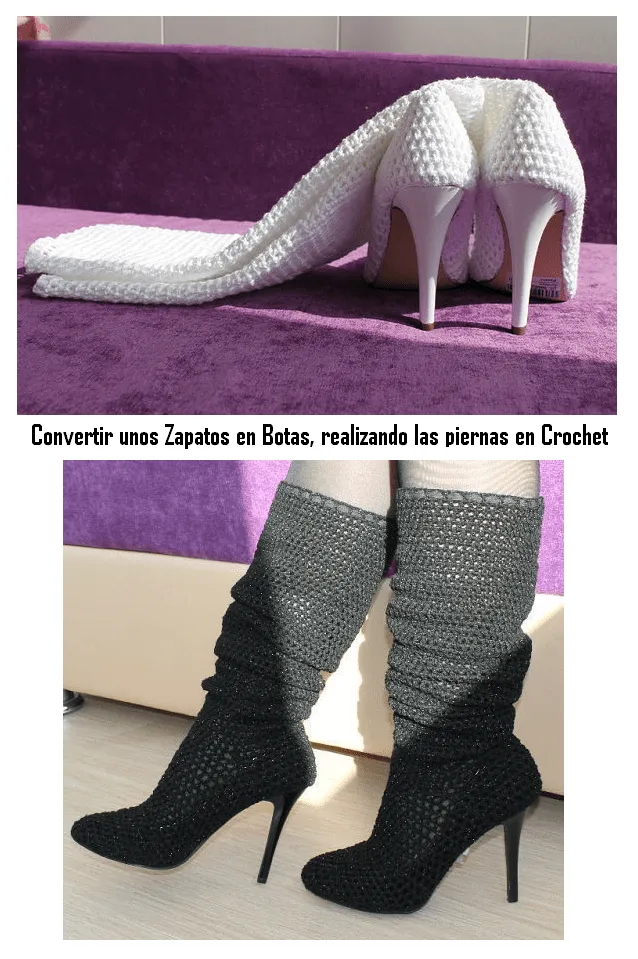 Como Transformar unos Zapatos en Botas <sub> a Crochet</sub ...