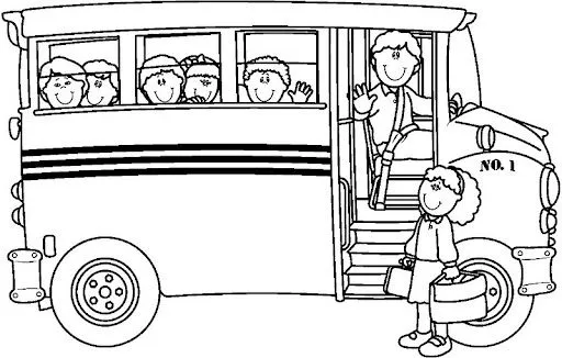 Transporte escolar para colorear - Imagui