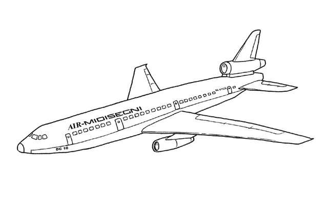 Transportes para colorear: Aviones de pasajeros