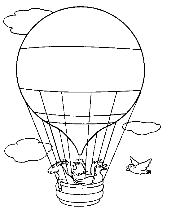 Transportes para colorear: Globos aerostáticos