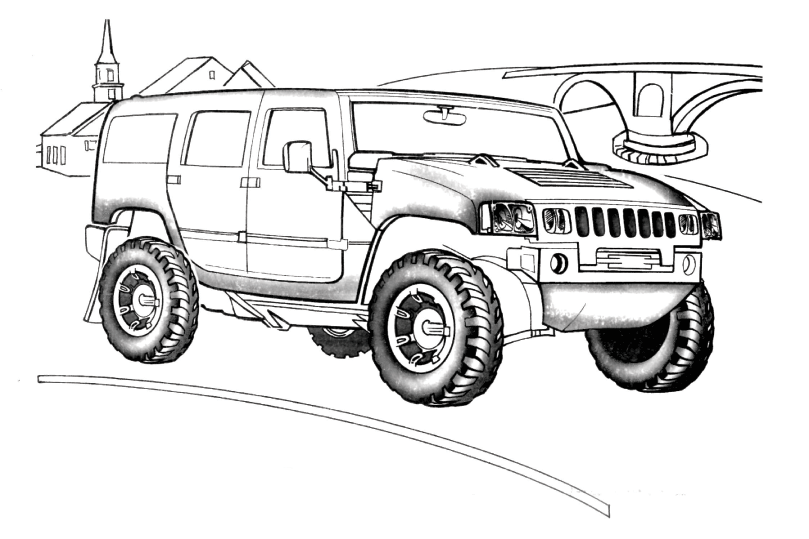 Transportes para colorear: Hummer