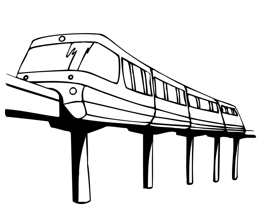 Transportes para colorear: Monorail