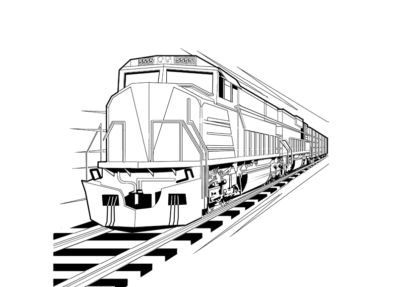 Transportes para colorear: Trenes de mercancías