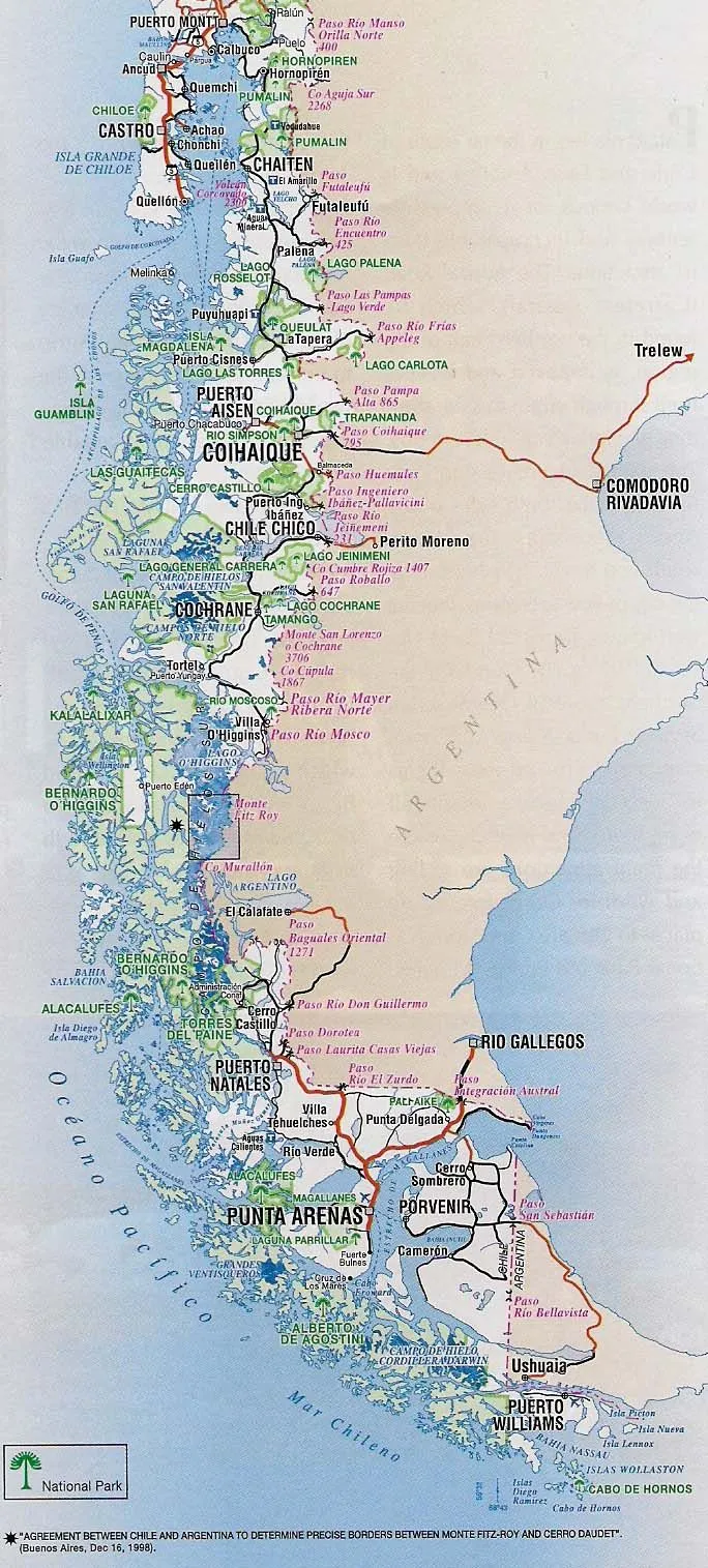 Travel CHILE Site - MAPA DE ZONA DE LA PATAGONIA