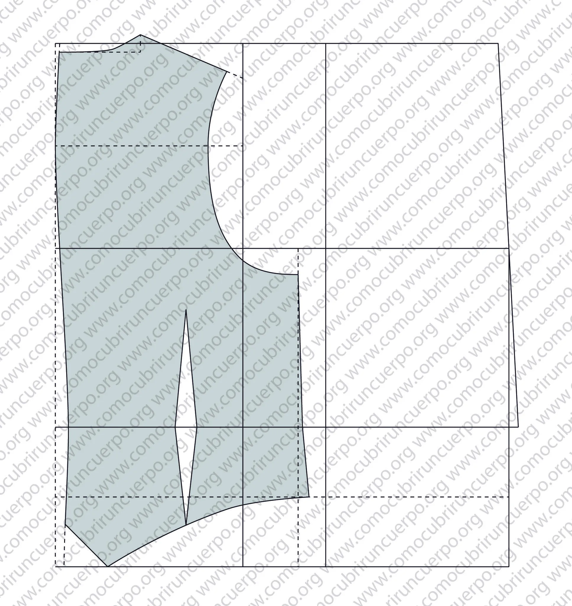 Trazado base del patrón del chaleco masculino