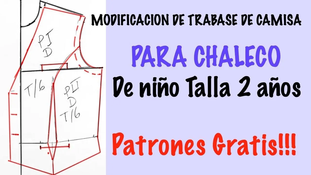 COMO TRAZAR EL CHALECO DE NIÑO, A PARTIR DE SU BASICO - YouTube