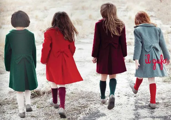 trendy children: ABRIGO NIÑA CON LAZO