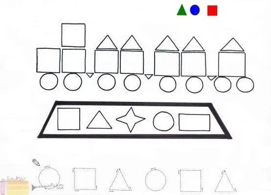 Trenecito de gomets - Fichas infantil - Más que fichas