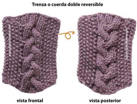 Diferentes trenzas tejidas en dos agujas - Imagui