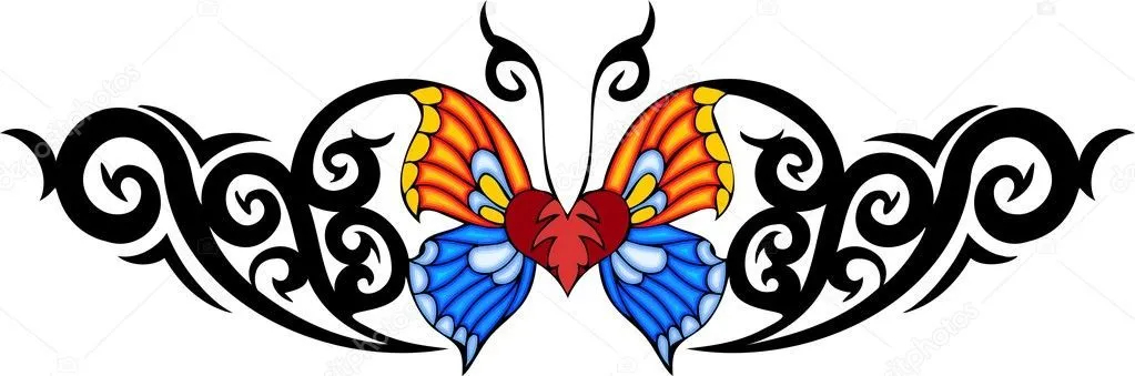 Tribal butterfly tattoo. | Stock Vector © Sergey Prygov #