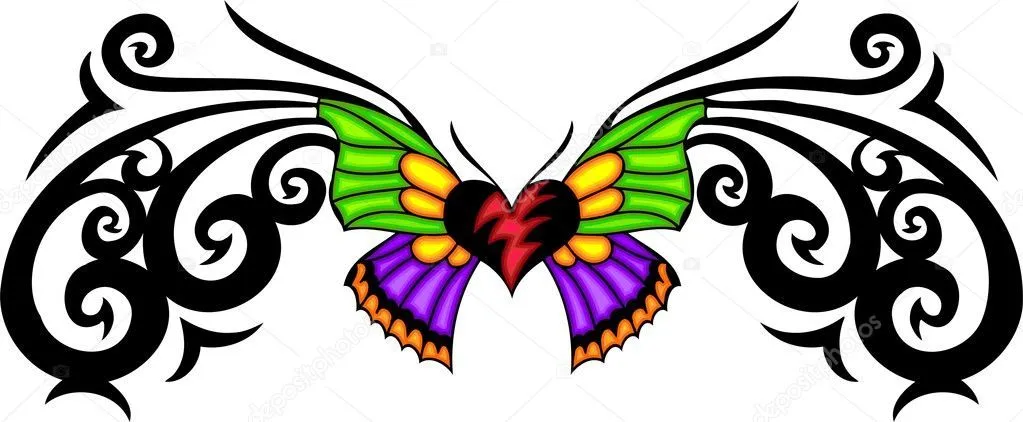 Tribal butterfly tattoo. | Stock Vector © Sergey Prygov #