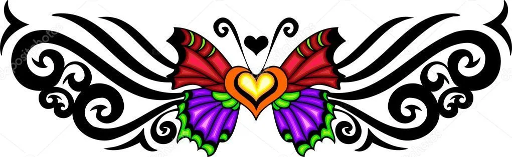 Tribal butterfly tattoo. | Stock Vector © Sergey Prygov #