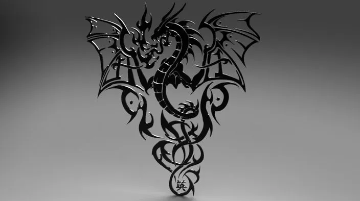 Tribal Dragon - STL, STEP / IGES - 3D CAD model - GrabCAD