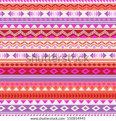 Tribal Geometric Stripe ~ Seamless Vector Background - 150854945 ...
