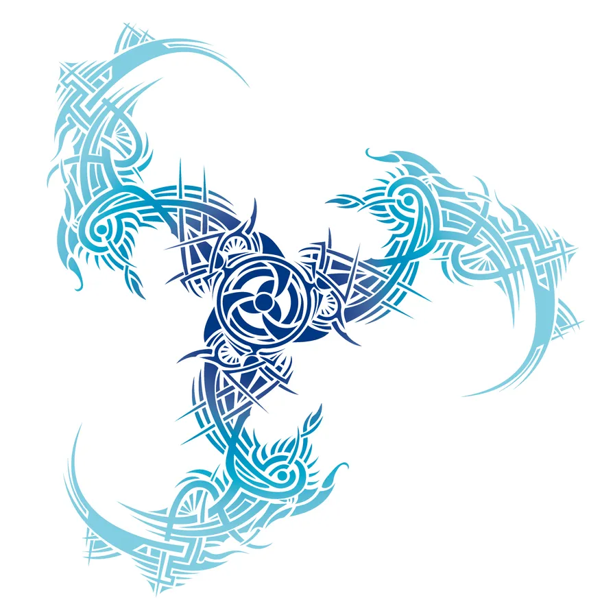 Tribal trinidad color blue by Irina-Baiken on DeviantArt