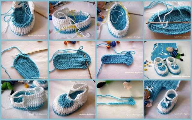 TRICO y CROCHET-madona-mía: Zapatito de bebe paso a paso en ...