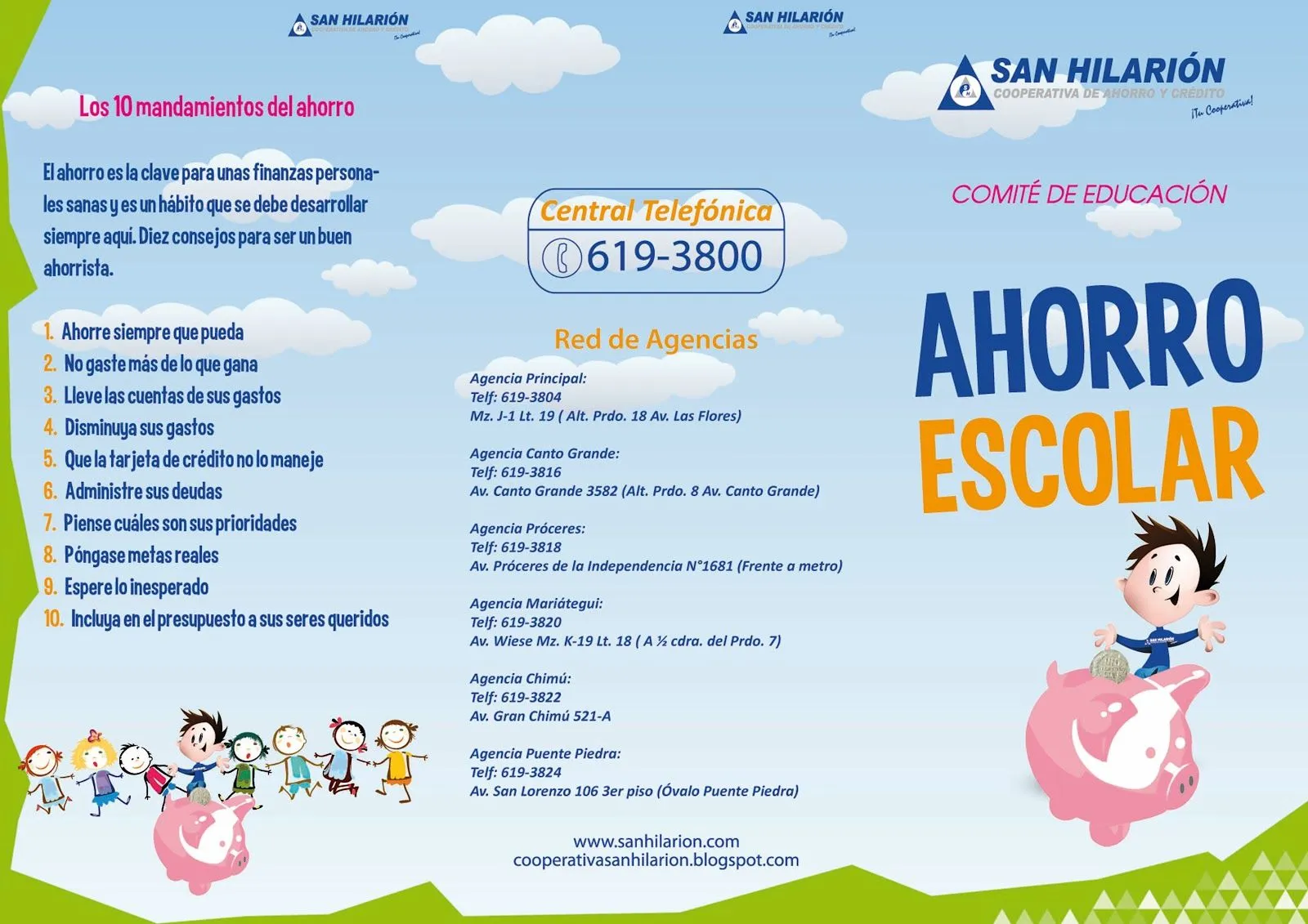 Tríptico Ahorro Escolar | Diseño y Publicidad Gráfica