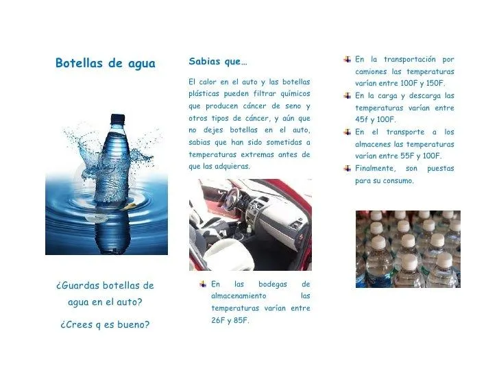 Triptico filosofia botellas de agua