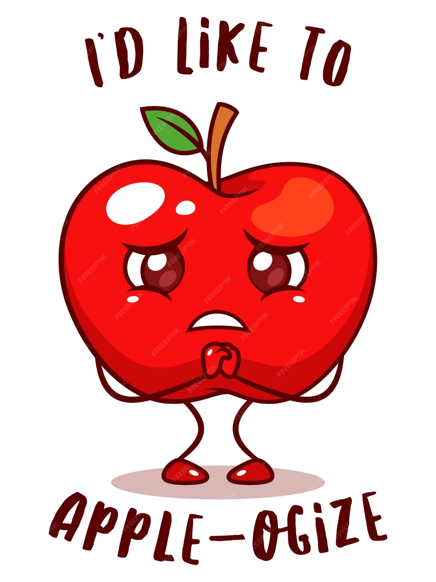 Triste fruta de manzana | Vector Premium
