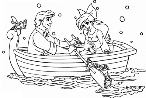 Triton Loves Ariel coloring page | Super Coloring