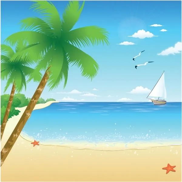 Tropical Beach Free vector in Adobe Illustrator ai ( .AI ...