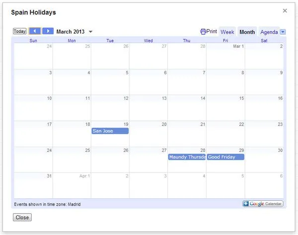 Cómo añadir los días festivos de España en tu Calendario 2013 ...