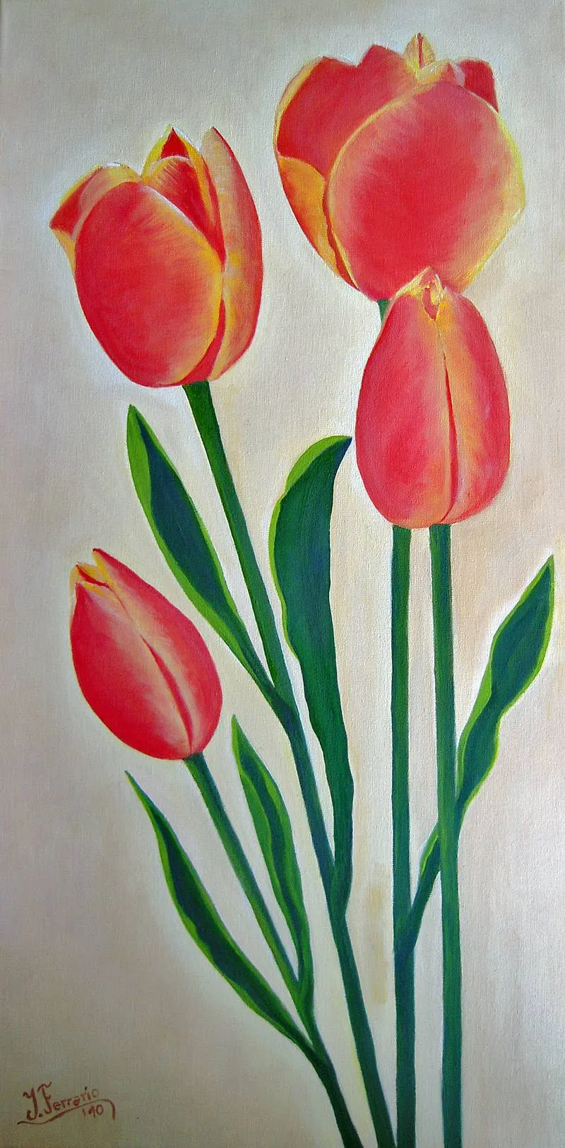 Tulipanes anaranjados Isabel Beatríz Ferrario - Artelista.