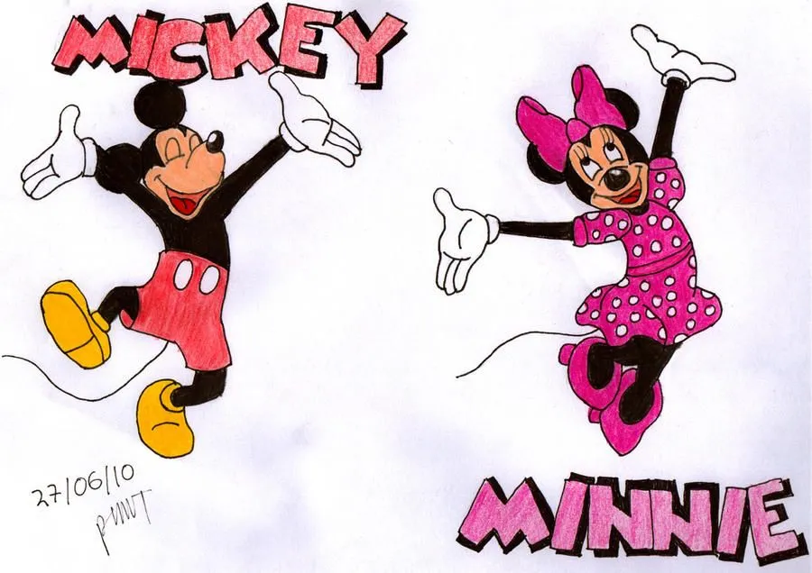 Mickey Mouse and Minnie Mouse by *AESD on deviantART