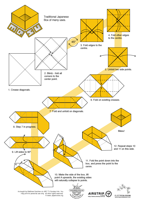 Tutorial de Artesanías: Cajas con una hoja de papel