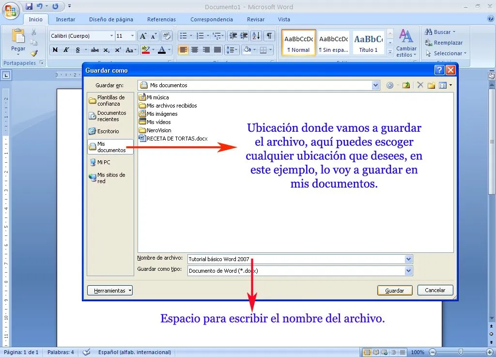 TUTORIAL BASICO WORD 2007: Elementos de Word 2007