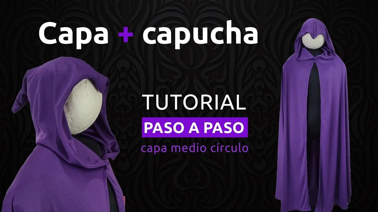 Tutorial capa con capucha (gorro) medio círculo -- RAVEN teen titans -- -  YouTube