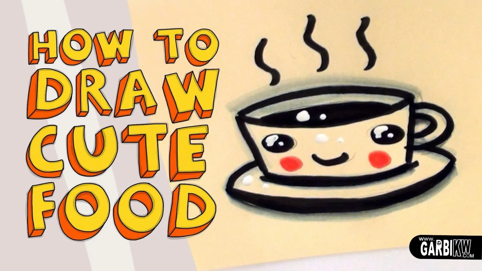 Tutorial Cómo dibujar un Café lindo - Comida Kawaii - Dibujos ...