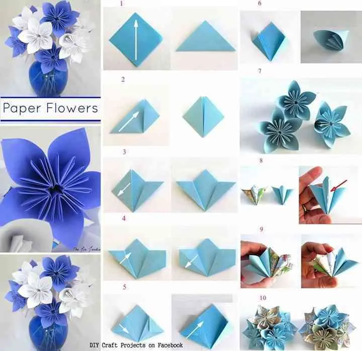 Tutorial de cómo hacer flores en origami paso a paso