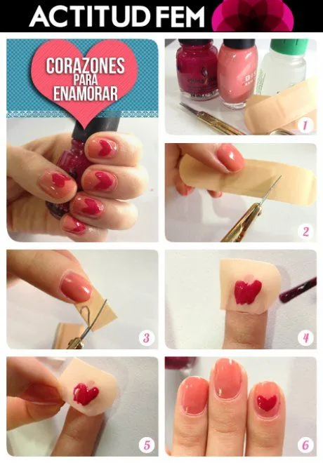 Tutorial: manicure estencil de corazones en tus uñas | ActitudFEM