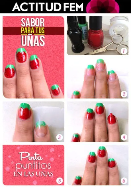 Tutorial: manicure fresas en las uñas | ActitudFEM