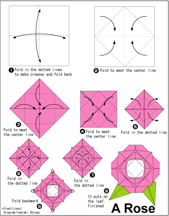 Tutorial origami mawar - Imagui