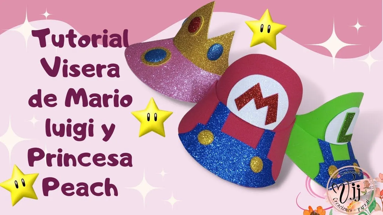 Tutorial Visera de Mario Bros, Luigi y la Princesa Peach en foami #mariobros #princesapeach #foami - YouTube